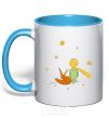 Mug with a colored handle The Little Prince sky-blue фото