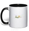 Mug with a colored handle The little prince is lying black фото