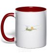 Mug with a colored handle The little prince is lying red фото