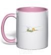 Mug with a colored handle The little prince is lying light-pink фото