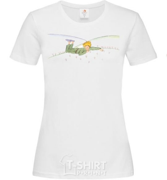 Women's T-shirt The little prince is lying White фото