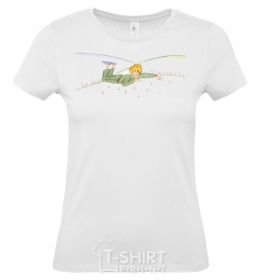 Women's T-shirt The little prince is lying White фото