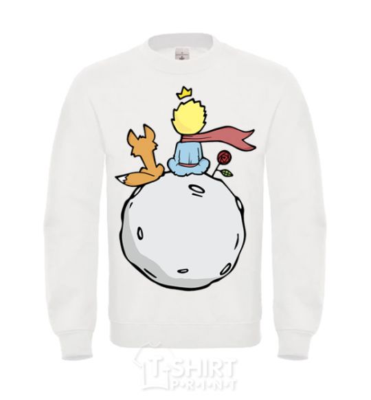 Sweatshirt The little prince sits back White фото