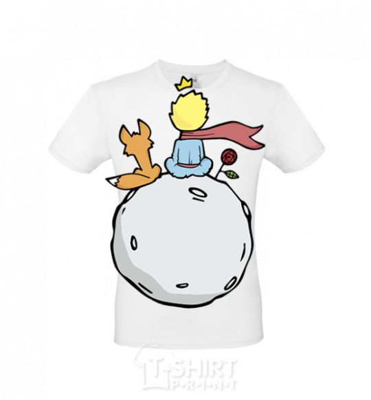 Men's T-Shirt The little prince sits back White фото