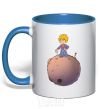 Mug with a colored handle The little prince with the sword royal-blue фото