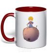 Mug with a colored handle The little prince with the sword red фото