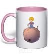 Mug with a colored handle The little prince with the sword light-pink фото