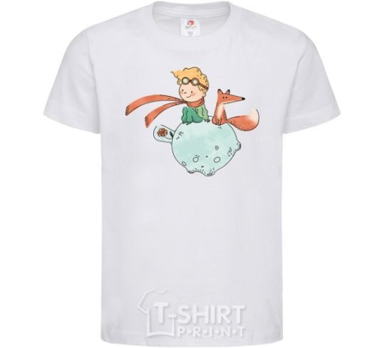 Kids T-shirt The little prince and the fox White фото