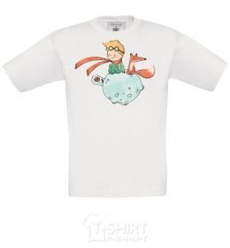 Kids T-shirt The little prince and the fox White фото
