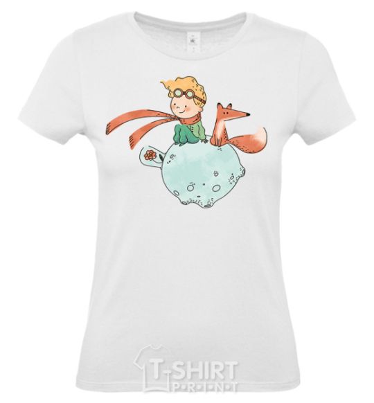 Women's T-shirt The little prince and the fox White фото