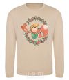 Sweatshirt The little prince and the fox in the flowers. sand фото