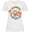 Women's T-shirt The little prince and the fox in the flowers. White фото