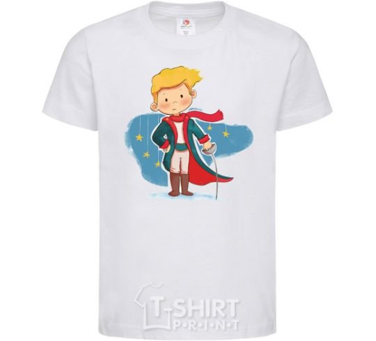 Детская футболка Маленький принц красный шарф Белый фото