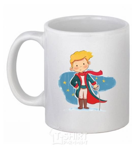 Ceramic mug Little prince red scarf White фото