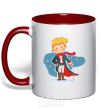 Mug with a colored handle Little prince red scarf red фото