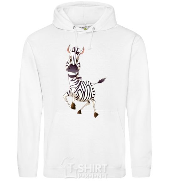 Men`s hoodie The zebra smiles White фото