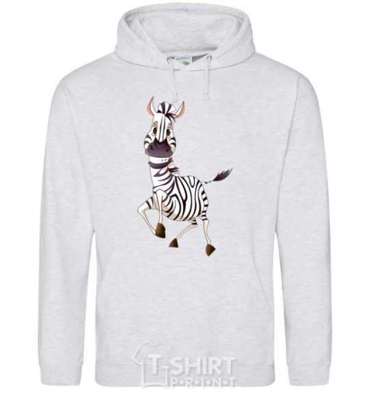 Men`s hoodie The zebra smiles sport-grey фото