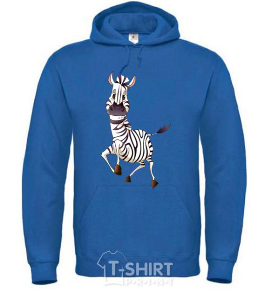 Men`s hoodie The zebra smiles royal фото