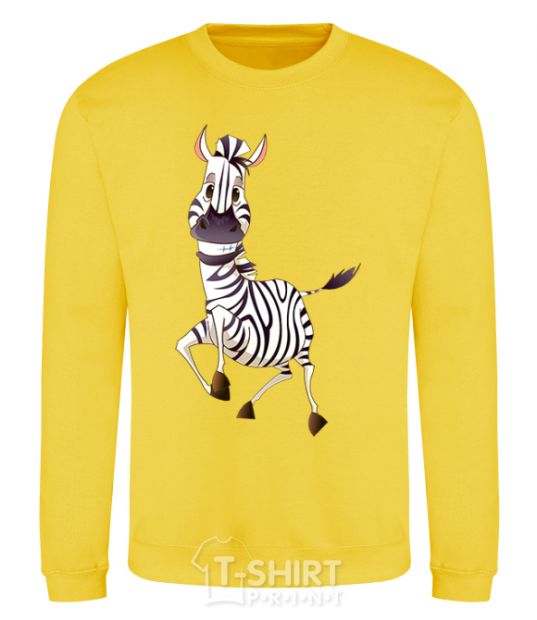 Sweatshirt The zebra smiles yellow фото