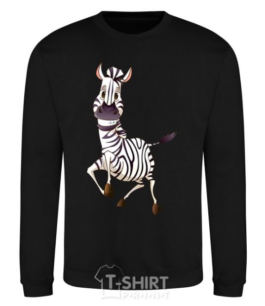 Sweatshirt The zebra smiles black фото