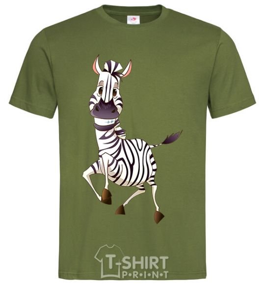 Men's T-Shirt The zebra smiles millennial-khaki фото