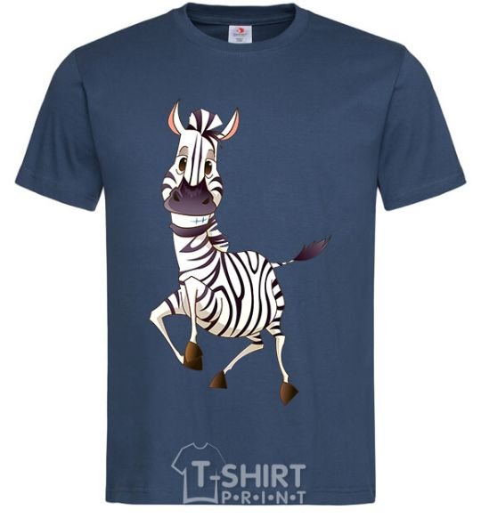 Men's T-Shirt The zebra smiles navy-blue фото