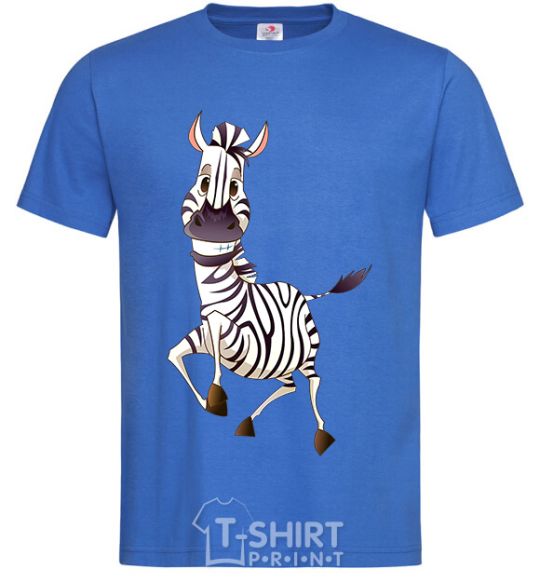 Men's T-Shirt The zebra smiles royal-blue фото