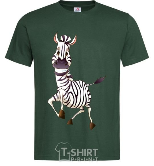 Men's T-Shirt The zebra smiles bottle-green фото