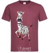 Men's T-Shirt The zebra smiles burgundy фото