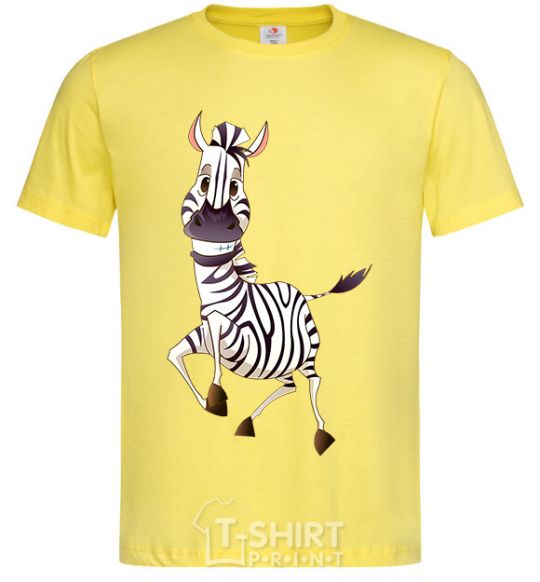 Men's T-Shirt The zebra smiles cornsilk фото