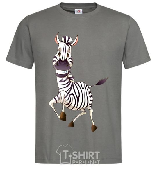 Men's T-Shirt The zebra smiles dark-grey фото