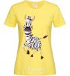 Women's T-shirt The zebra smiles cornsilk фото