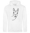 Men`s hoodie A llama's head White фото