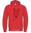 Men`s hoodie A llama's head bright-red фото