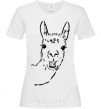 Women's T-shirt A llama's head White фото