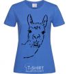 Women's T-shirt A llama's head royal-blue фото