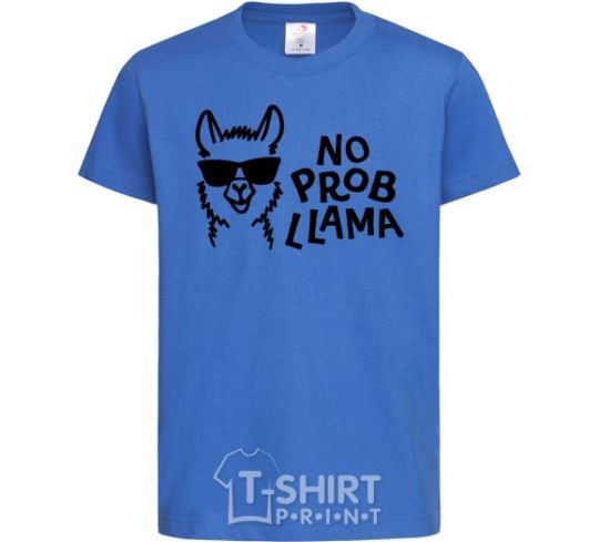 Kids T-shirt No probllama royal-blue фото