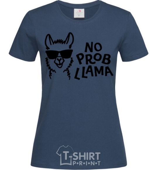 Женская футболка No probllama Темно-синий фото