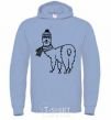 Men`s hoodie Лама в шапочке sky-blue фото