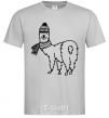 Men's T-Shirt Лама в шапочке grey фото