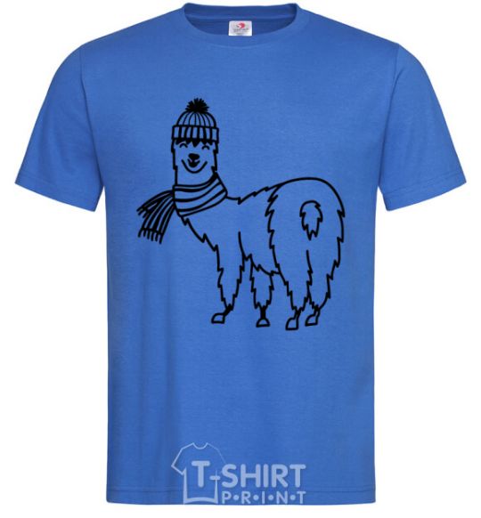 Men's T-Shirt Лама в шапочке royal-blue фото