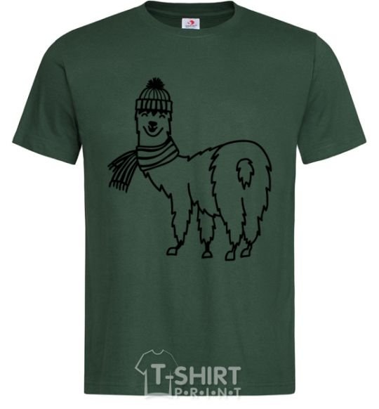 Men's T-Shirt Лама в шапочке bottle-green фото