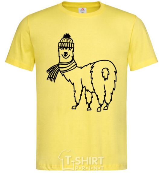Men's T-Shirt Лама в шапочке cornsilk фото
