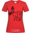 Women's T-shirt Лама в шапочке red фото