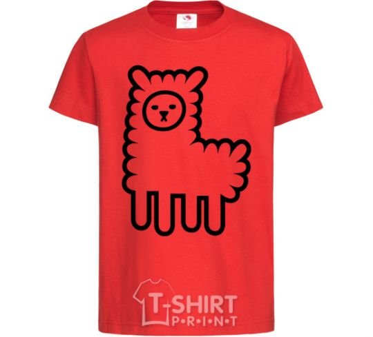 Kids T-shirt Llama Curly red фото