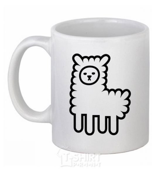 Ceramic mug Llama Curly White фото