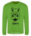 Sweatshirt Alpaca hearts orchid-green фото