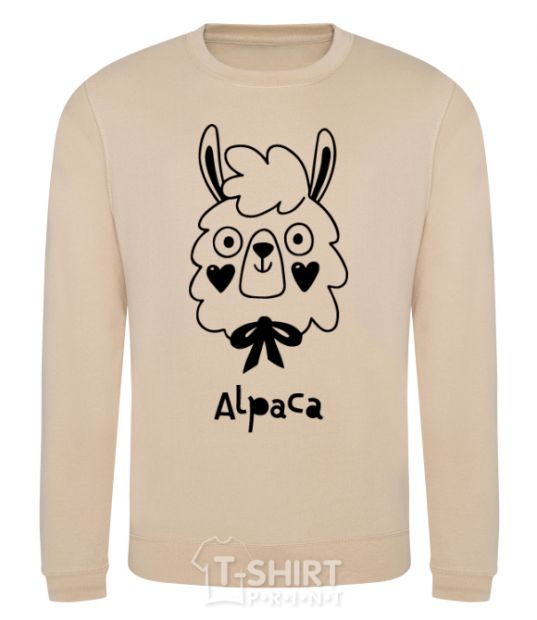 Sweatshirt Alpaca hearts sand фото