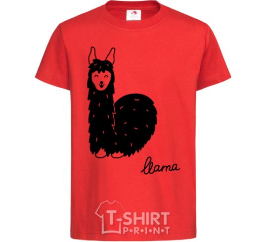 Детская футболка Happy Llama Красный фото