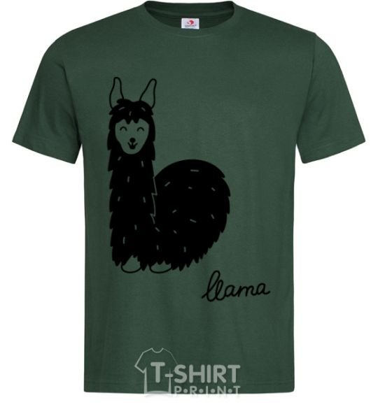 Men's T-Shirt Happy Llama bottle-green фото